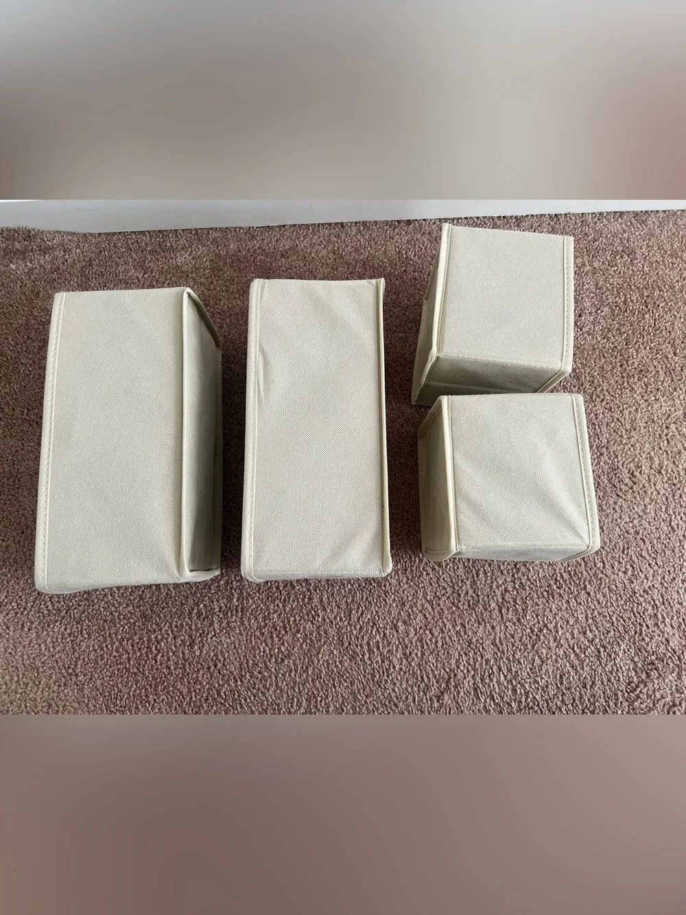 Canvas Storage Bin Set in Cream